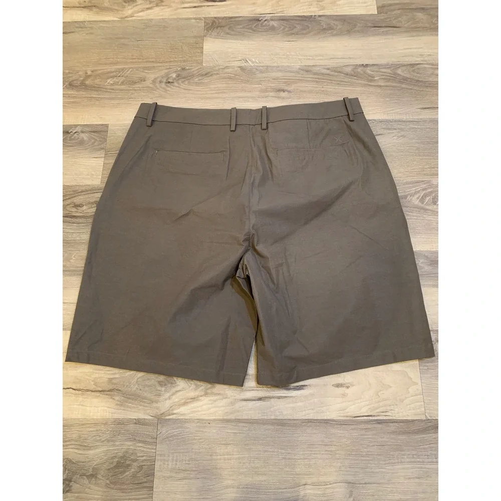 GSTQ Canteen Shorts 38 Cotton Blend Quiet Luxury Minimalist Mens Brown Chino - Picture 3 of 4